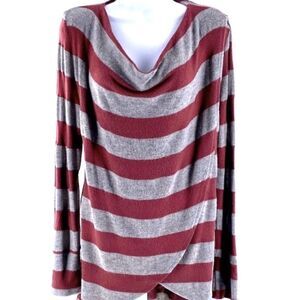 Flamingo Urban Women’s Striped Wrap Criss Cross Sweater Large